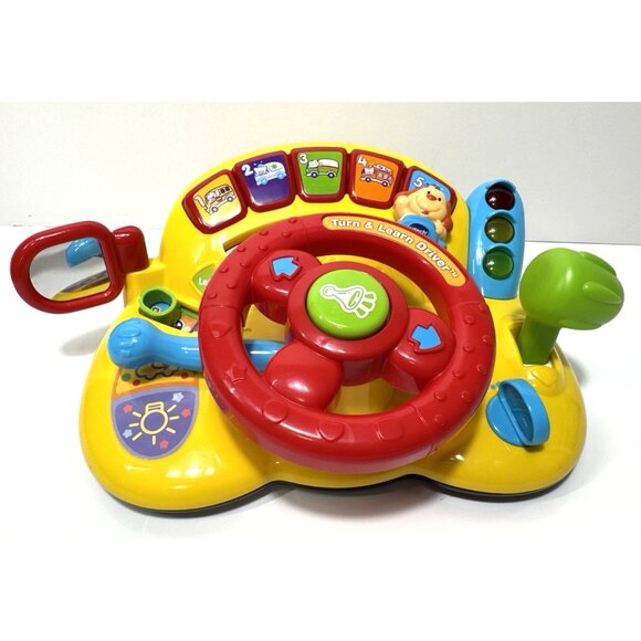 VTech Turn and Learn Driver Baby Driving Toy Yellow Toddler Preschool - Works - Picture 1 of 7